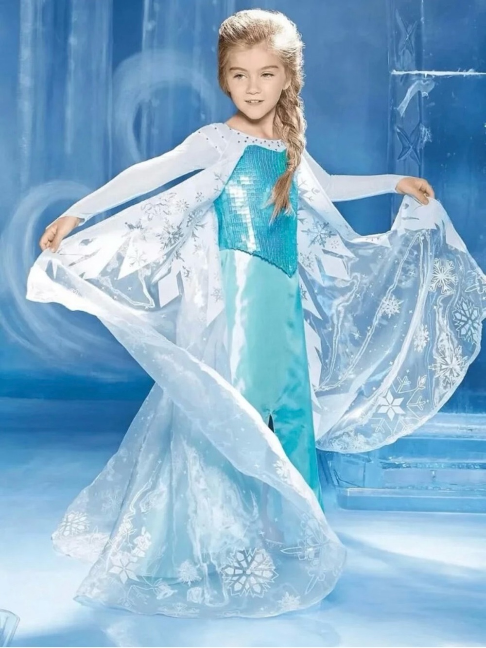 Disney x Chasing Fireflies Elsa Frozen Costume Girls Size 6/7 like new Halloween